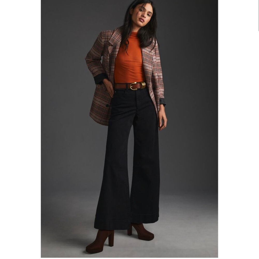 Anthropologie The Jada Black High-Rise Wide-Leg Jeans